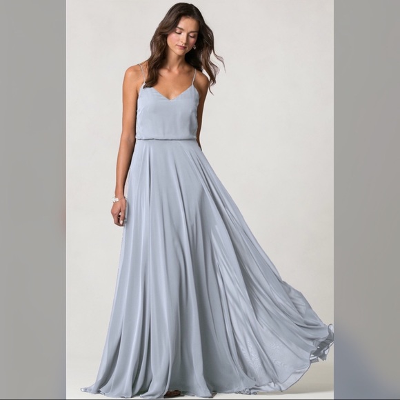whisper blue bridesmaid dresses